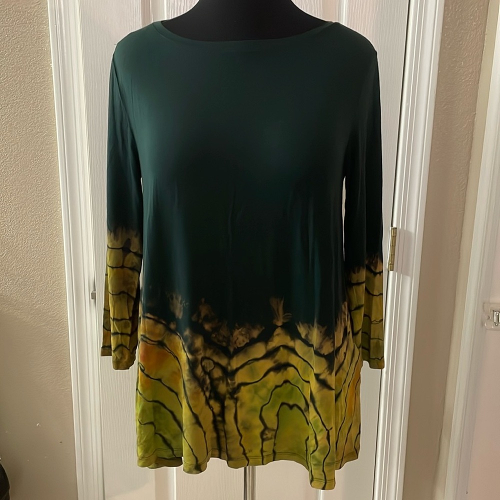 Handmade Womens Tie Dye Ice Dye Reverse Geode Daily Ritual 3/4 Sleeve Sz XL New